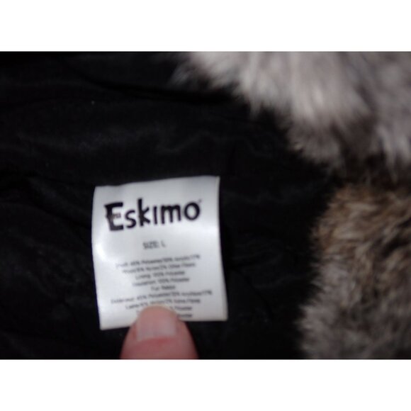 Eskimo Ice Fishing Gear‎ Red Black Buffalo Plaid Fur Flap Hat Alaskan Hunting L - Picture 11 of 11